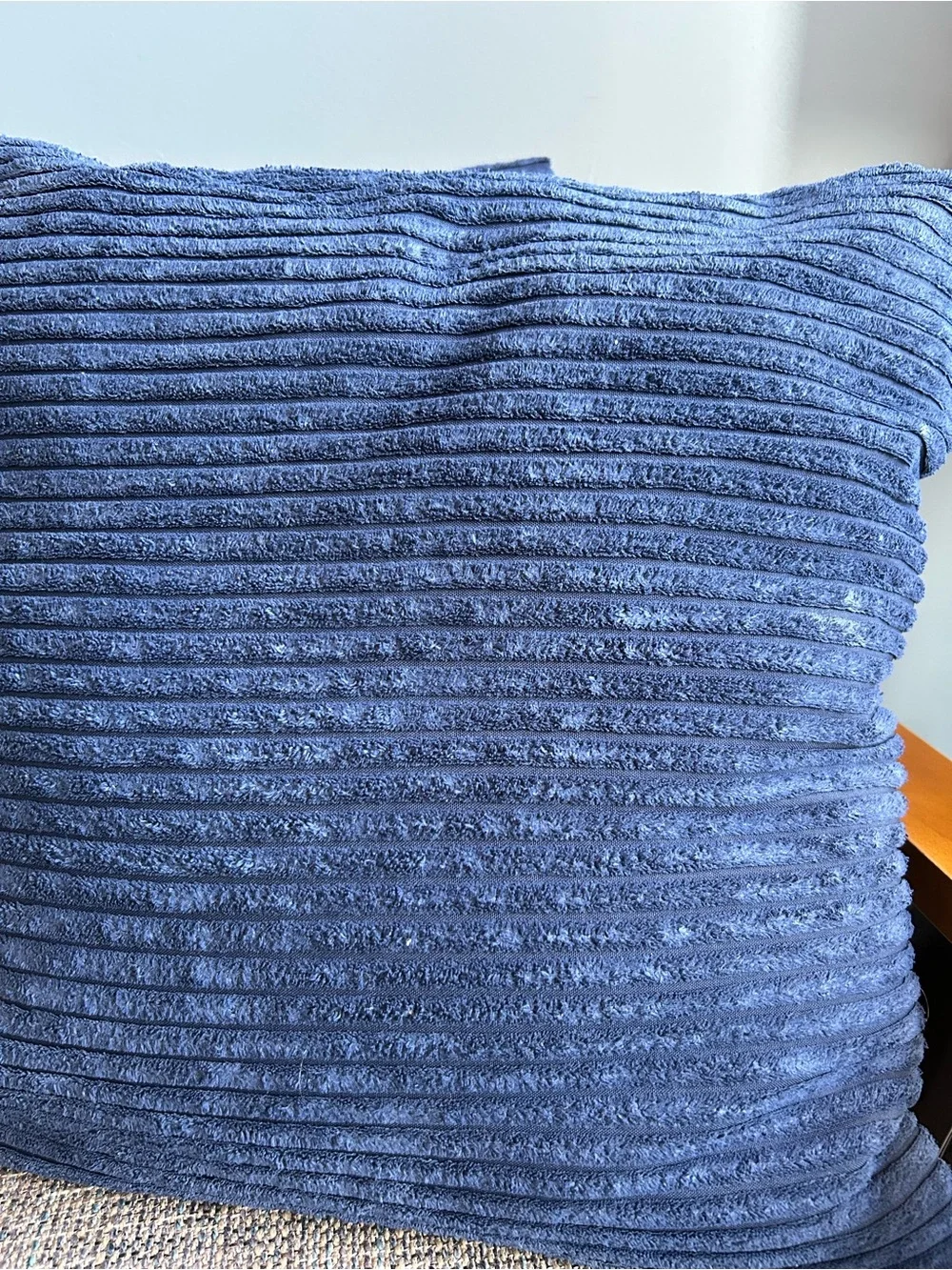 Blue Textured Decorative Throw Pillow Pair